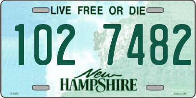 NH license plate 1027482