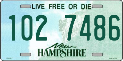 NH license plate 1027486