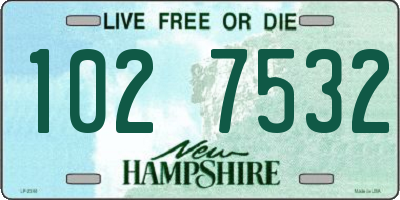NH license plate 1027532
