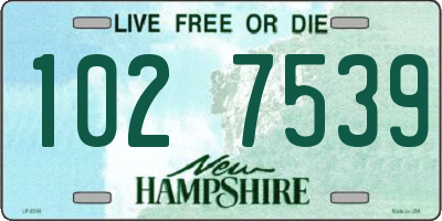 NH license plate 1027539