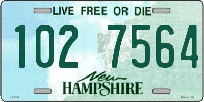 NH license plate 1027564