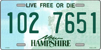 NH license plate 1027651
