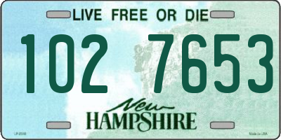 NH license plate 1027653