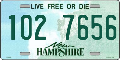 NH license plate 1027656