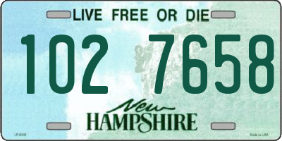 NH license plate 1027658
