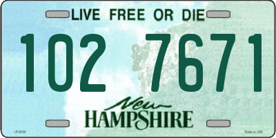 NH license plate 1027671