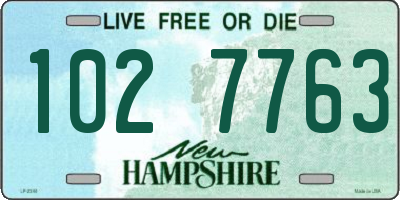 NH license plate 1027763