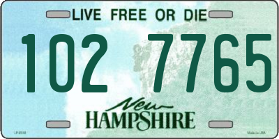 NH license plate 1027765