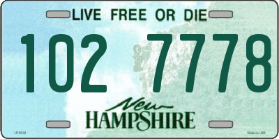 NH license plate 1027778