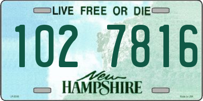 NH license plate 1027816