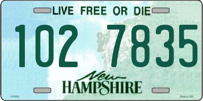 NH license plate 1027835