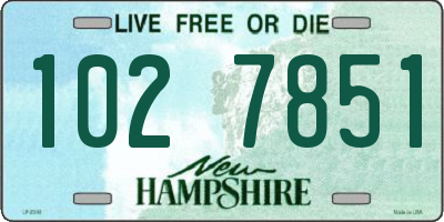 NH license plate 1027851