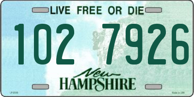 NH license plate 1027926