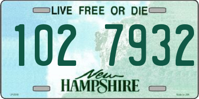 NH license plate 1027932