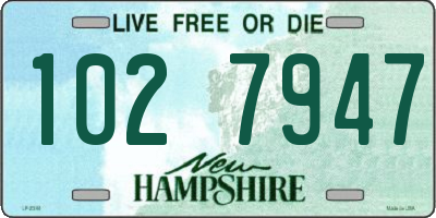 NH license plate 1027947