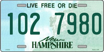 NH license plate 1027980