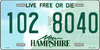 NH license plate 1028040
