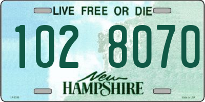 NH license plate 1028070