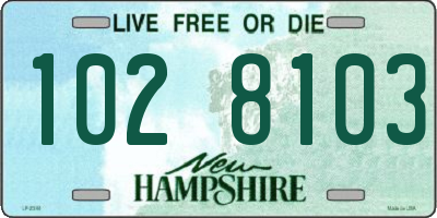NH license plate 1028103