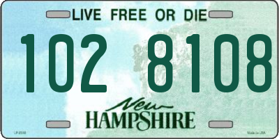 NH license plate 1028108
