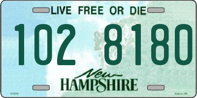 NH license plate 1028180