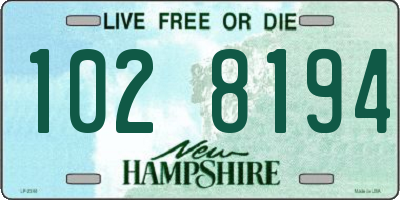 NH license plate 1028194
