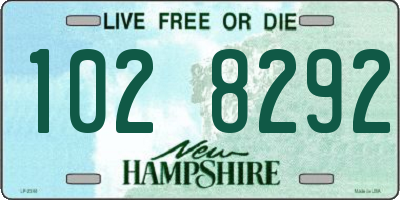 NH license plate 1028292