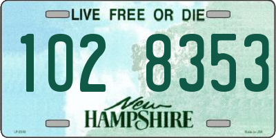 NH license plate 1028353