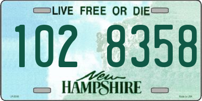 NH license plate 1028358