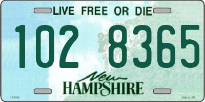 NH license plate 1028365