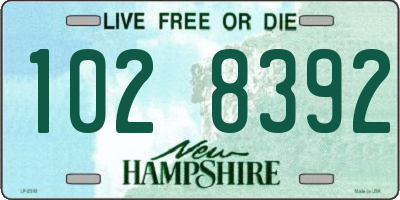 NH license plate 1028392