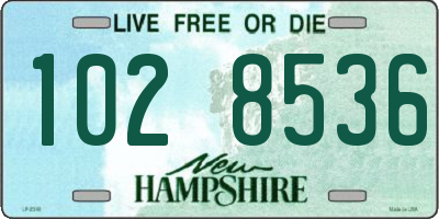 NH license plate 1028536