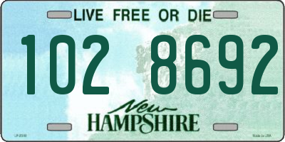 NH license plate 1028692