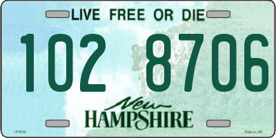 NH license plate 1028706