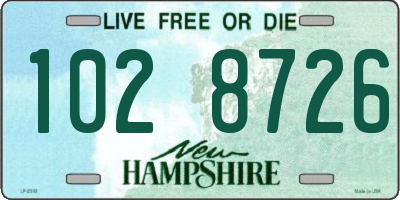 NH license plate 1028726
