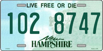 NH license plate 1028747