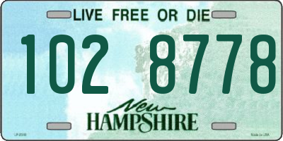 NH license plate 1028778