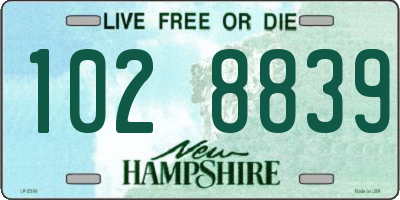 NH license plate 1028839
