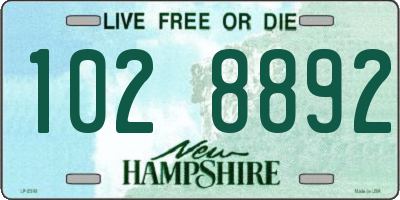 NH license plate 1028892