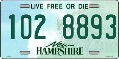 NH license plate 1028893