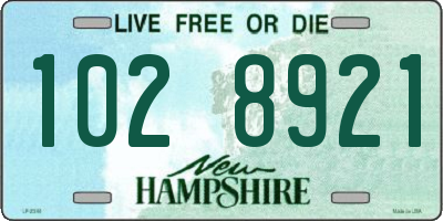 NH license plate 1028921