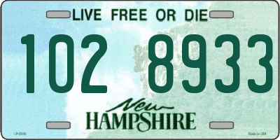 NH license plate 1028933