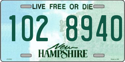 NH license plate 1028940