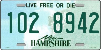 NH license plate 1028942