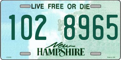NH license plate 1028965