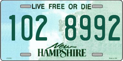 NH license plate 1028992