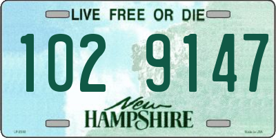 NH license plate 1029147