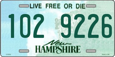 NH license plate 1029226