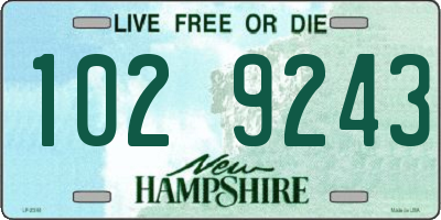 NH license plate 1029243