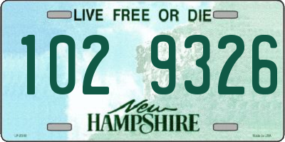 NH license plate 1029326